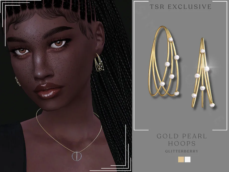Gold Pearl Hoops