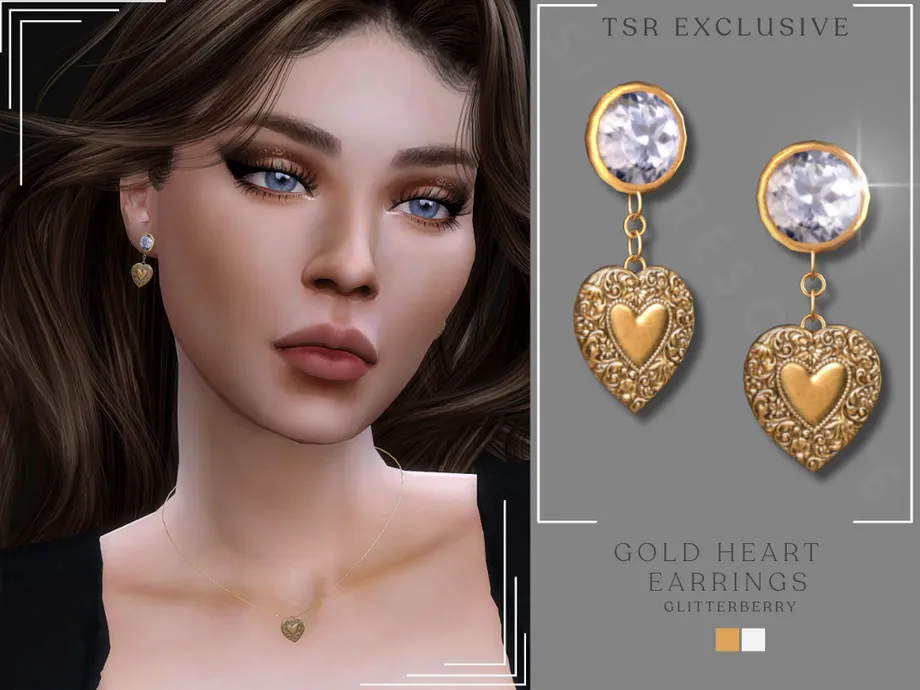 Gold Heart Earrings