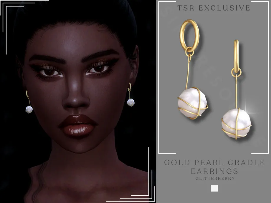 Gold Pearl Cradle Earrings