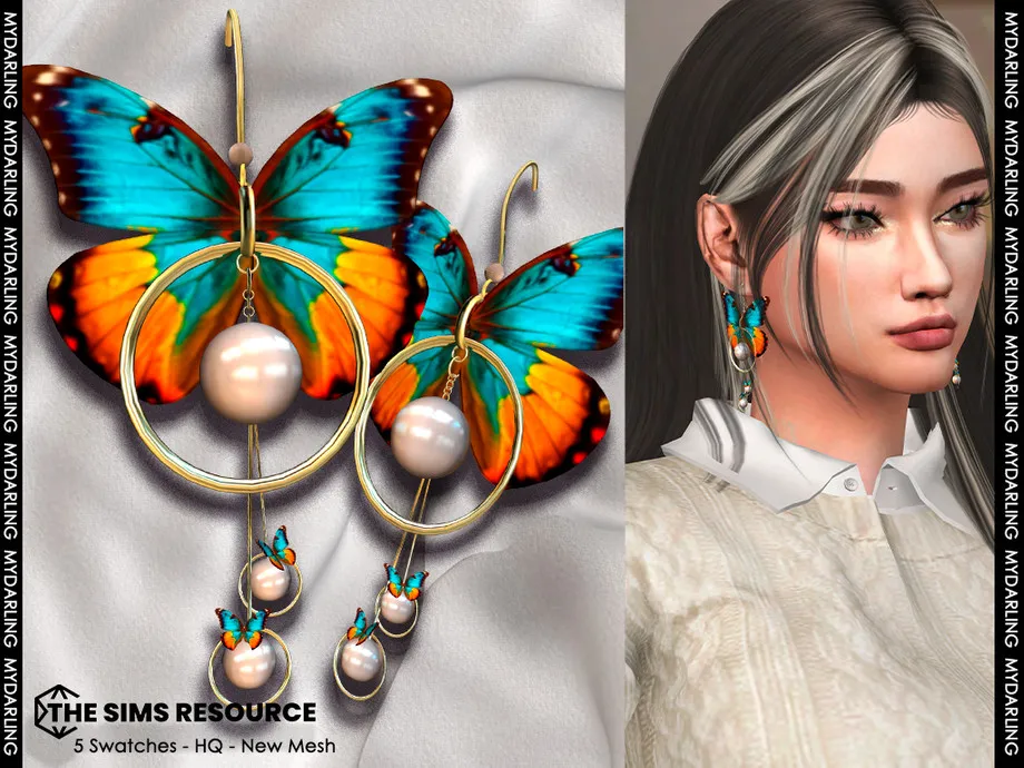 butterfly earrings NA056 V1