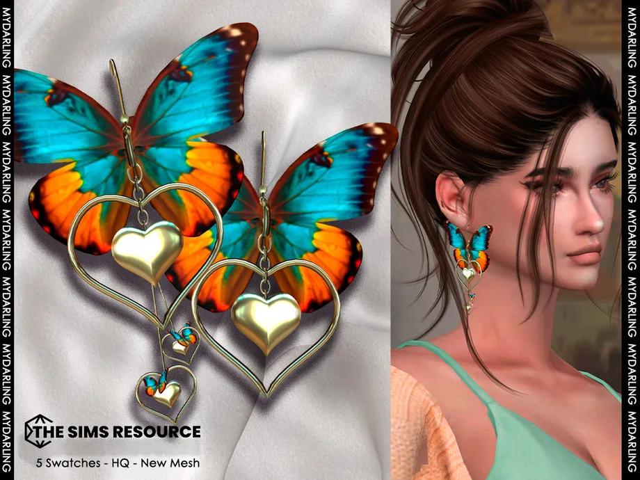 butterfly earrings NA055 V2