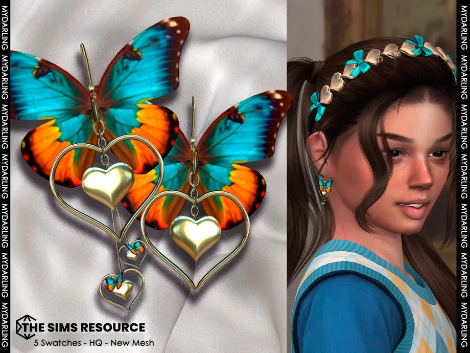 butterfly earrings CHILD NA055 V2