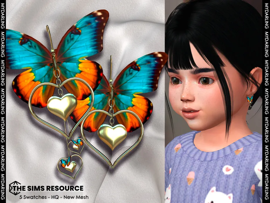 butterfly earrings NA055 V2 TODDLER