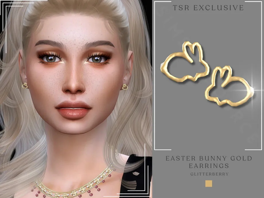 Easter Bunny Gold earring