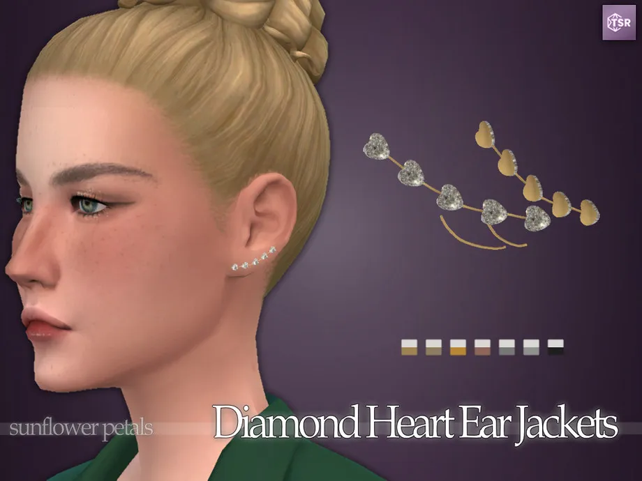 Diamond Heart Ear Jackets