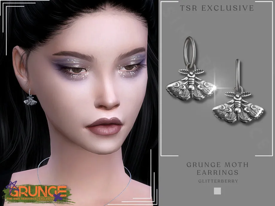 Grunge Moth Earring