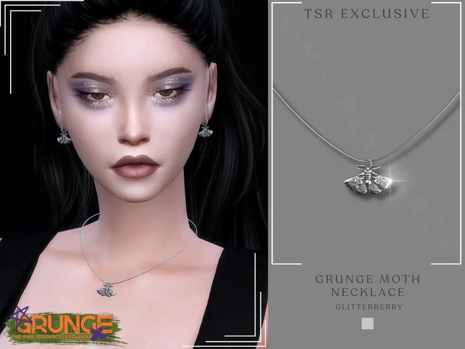 Grunge Moth Necklace