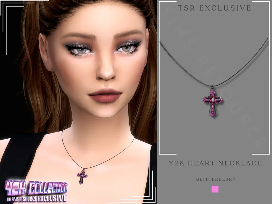 Y2K Black Cross Necklace