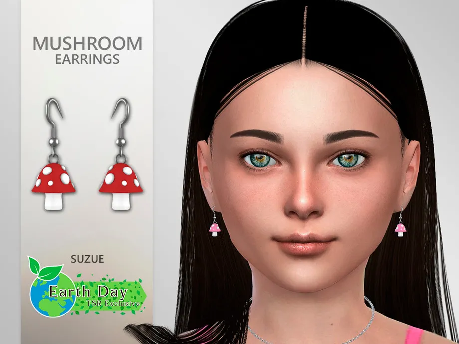 Earth Day Mushroom Earrings Child