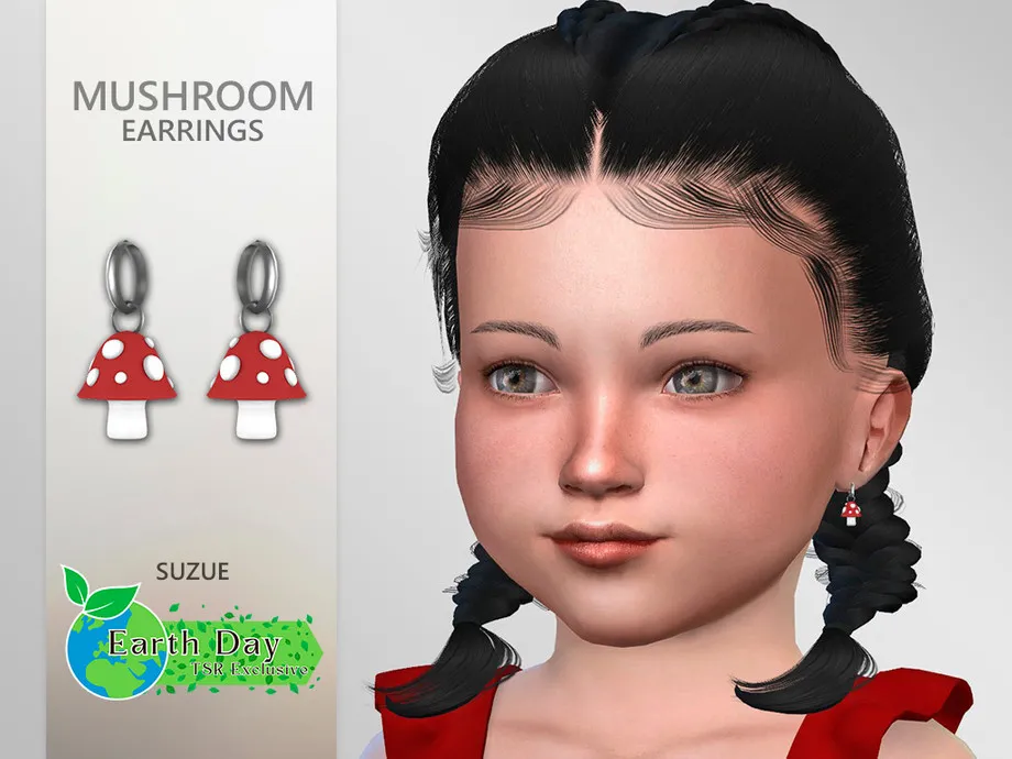 Earth Day Mushroom Earrings Toddler