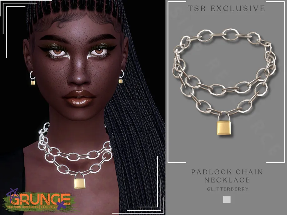 Grunge Padlock Chain Necklace