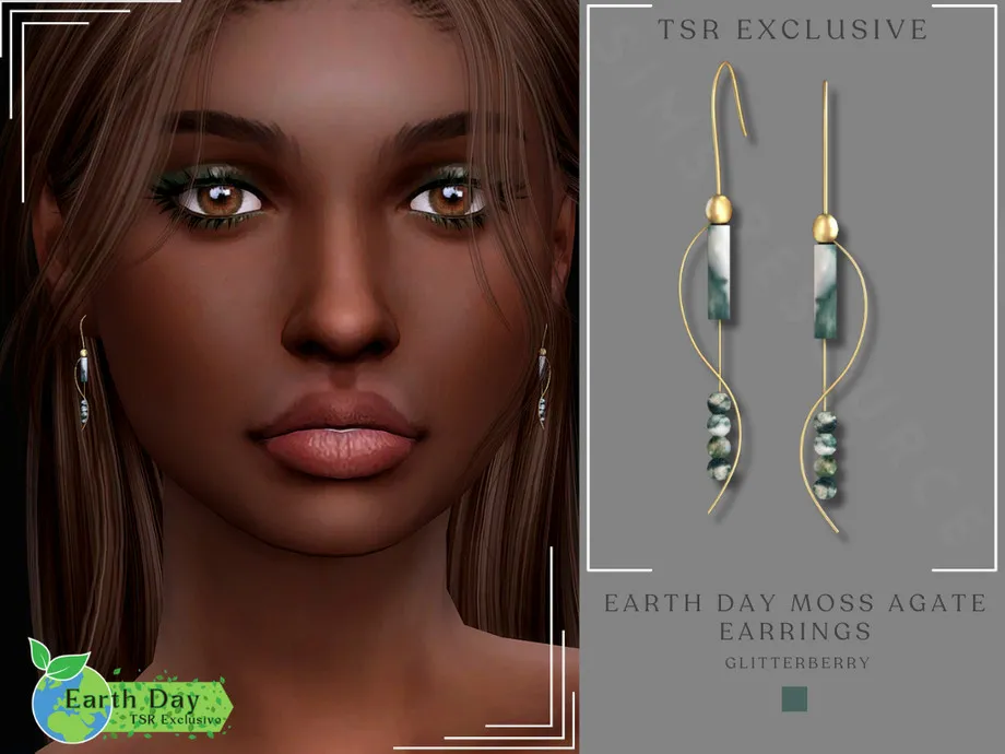 Earth Day Moss Agate Earrings