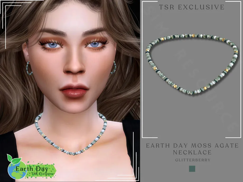 Earth Day Moss Agate Necklace