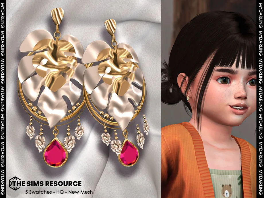 cute leaf earring TODDLER version