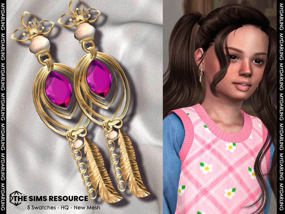 NA3054 feather earrings CHILD version