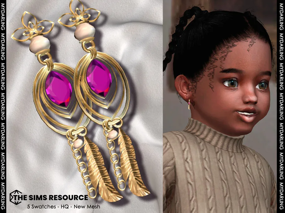 NA3054 feather earrings Toddler version