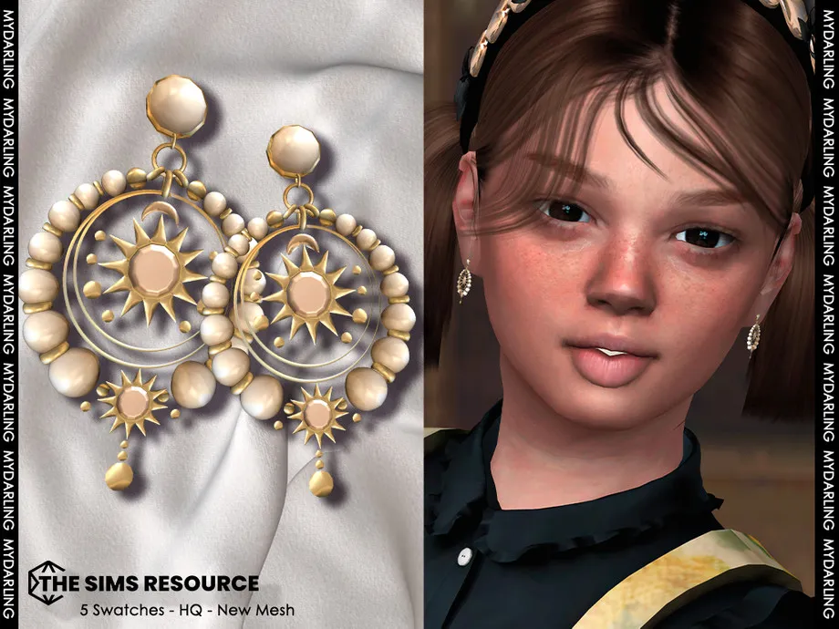 gold sun earring NA007 CHILD  VERSION