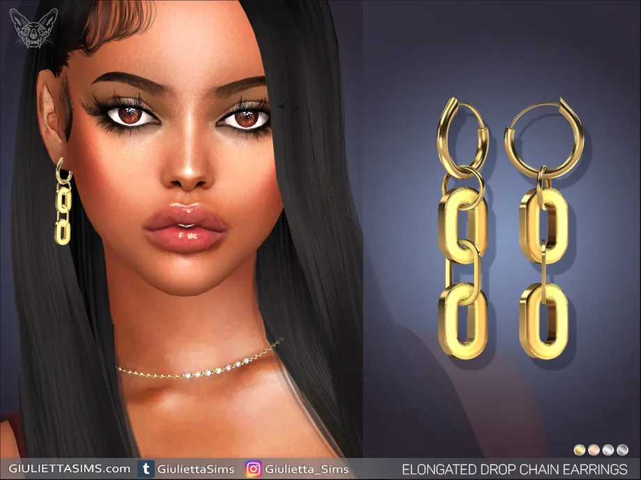 Elongated Drop Chain Earrings