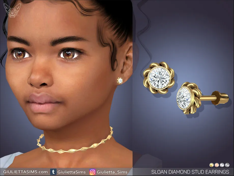 Sloan Diamond Stud Earrings For Kids