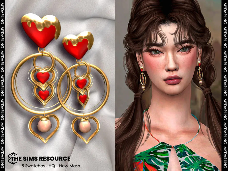 heart earring na461 female version
