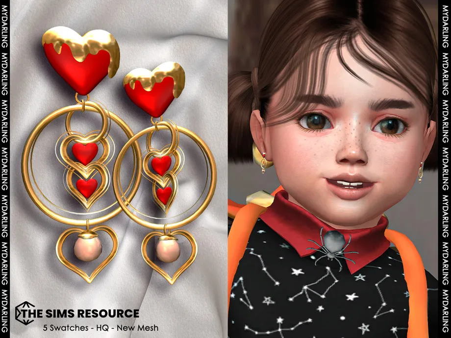 heart earring na461 toddler version