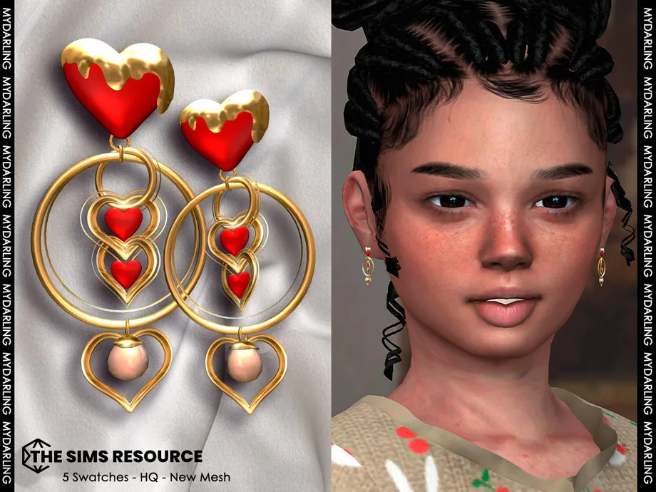 heart earring na461 child version