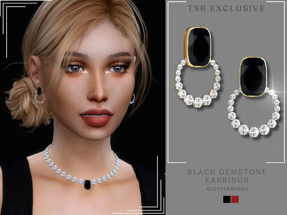 Black Gemstone Earrings