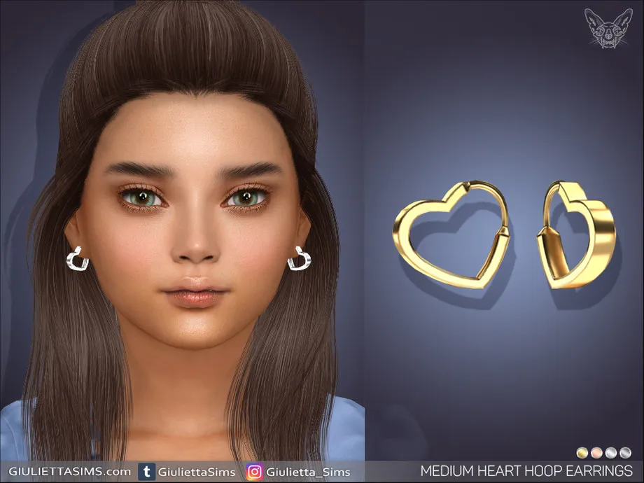 Medium Heart Hoop Earrings For Kids