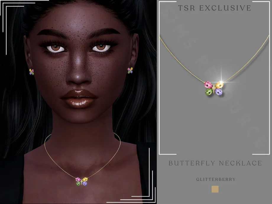 Gemstone Butterfly Necklace