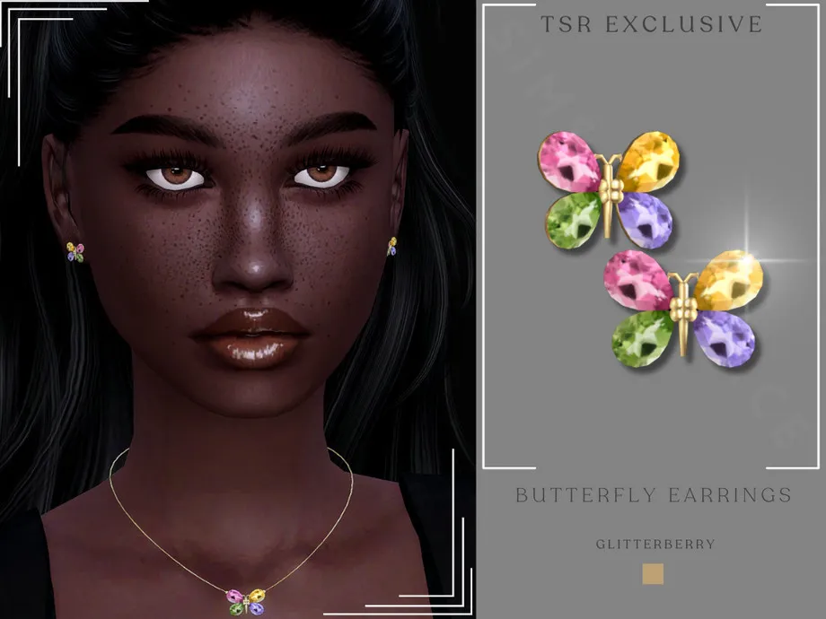 Gemstone Butterfly Earrings