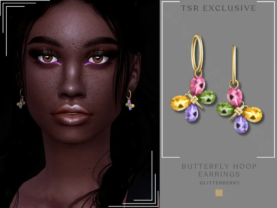 Gemstone Butterfly Hoops