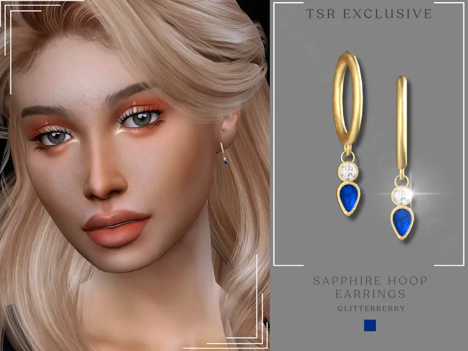 Blue Sapphire Hoops