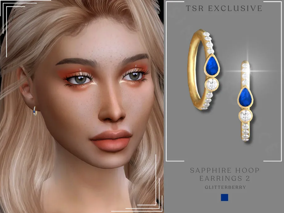 Sapphire Gold Hoops 2