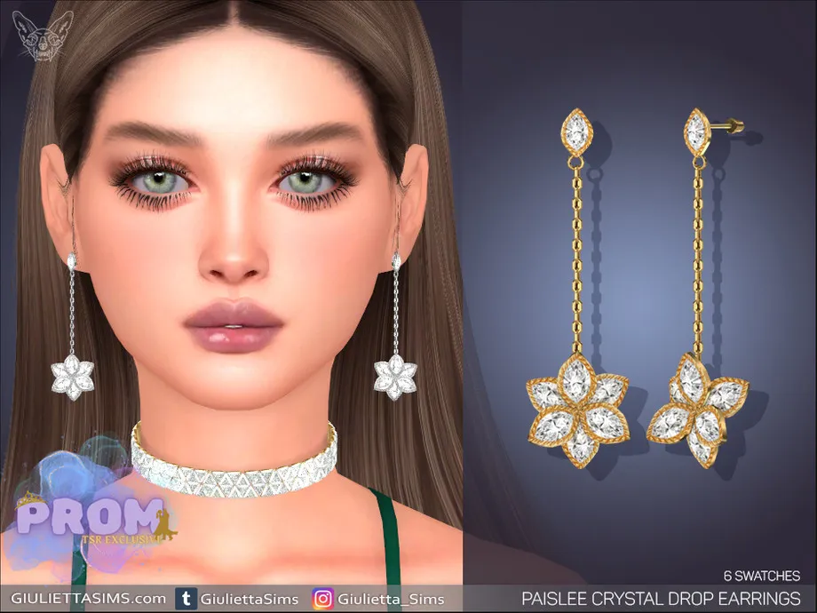 Paislee Crystal Drop Prom Earrings