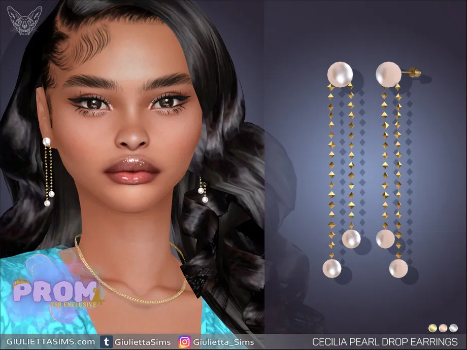 Cecilia Pearl Drop Prom Earrings