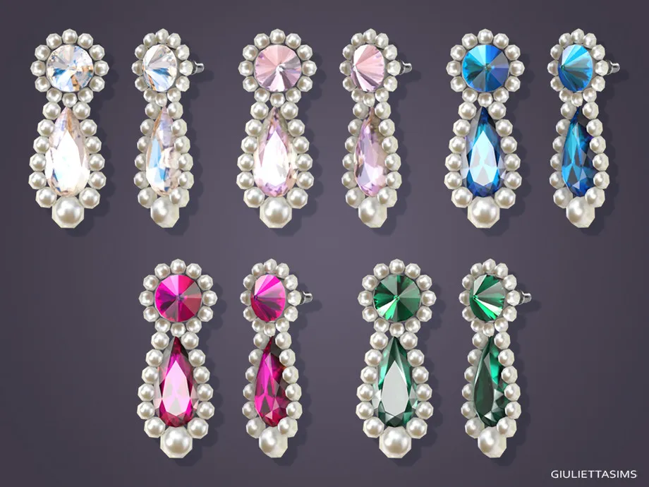 Lyra Crystal Pearl Prom Earrings