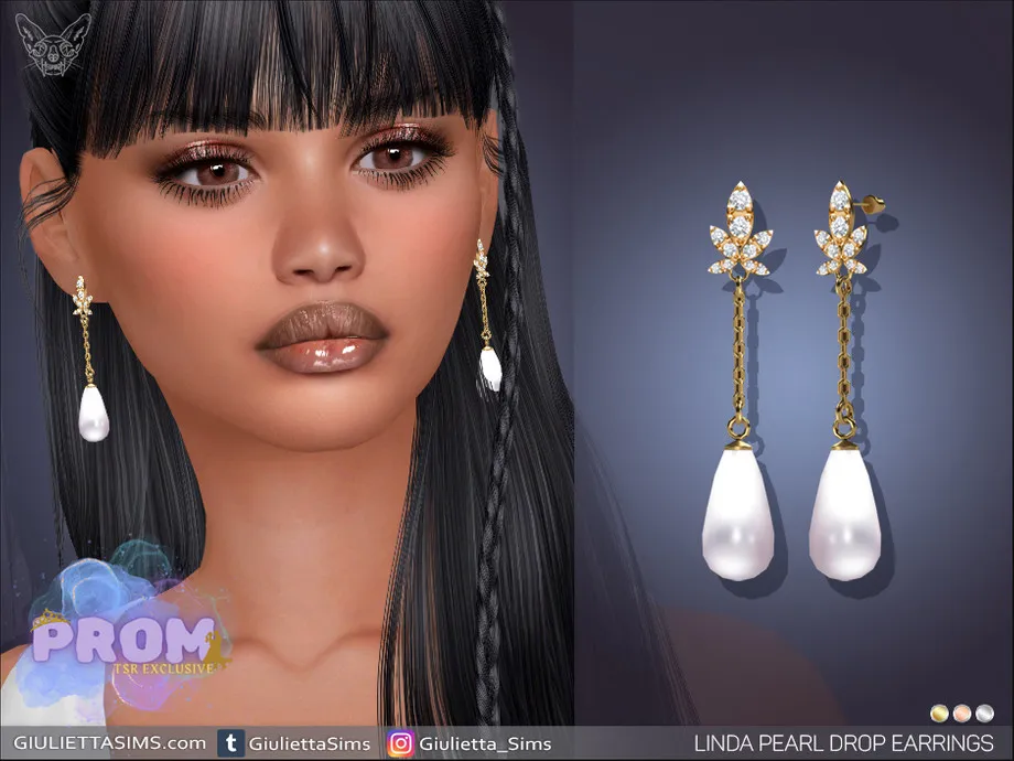 Linda Pearl Drop Prom Earrings