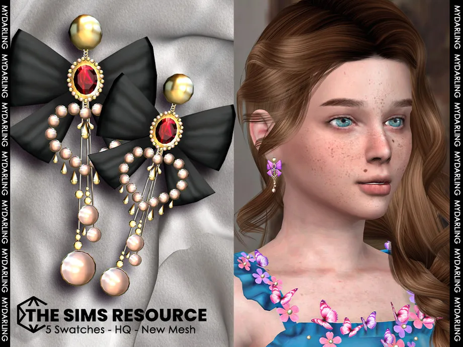 cute earrings rose 103 V1 Child version