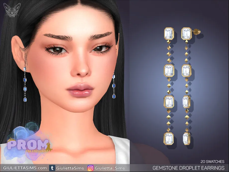 Gemstone Droplet Prom Earrings