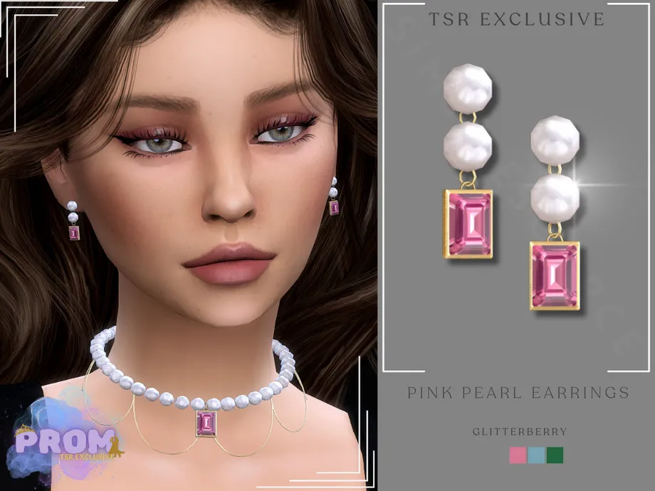 Prom Pink Pearl Earrings