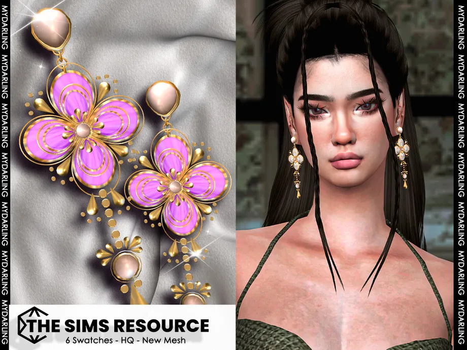 flower-shaped earring na013 female version