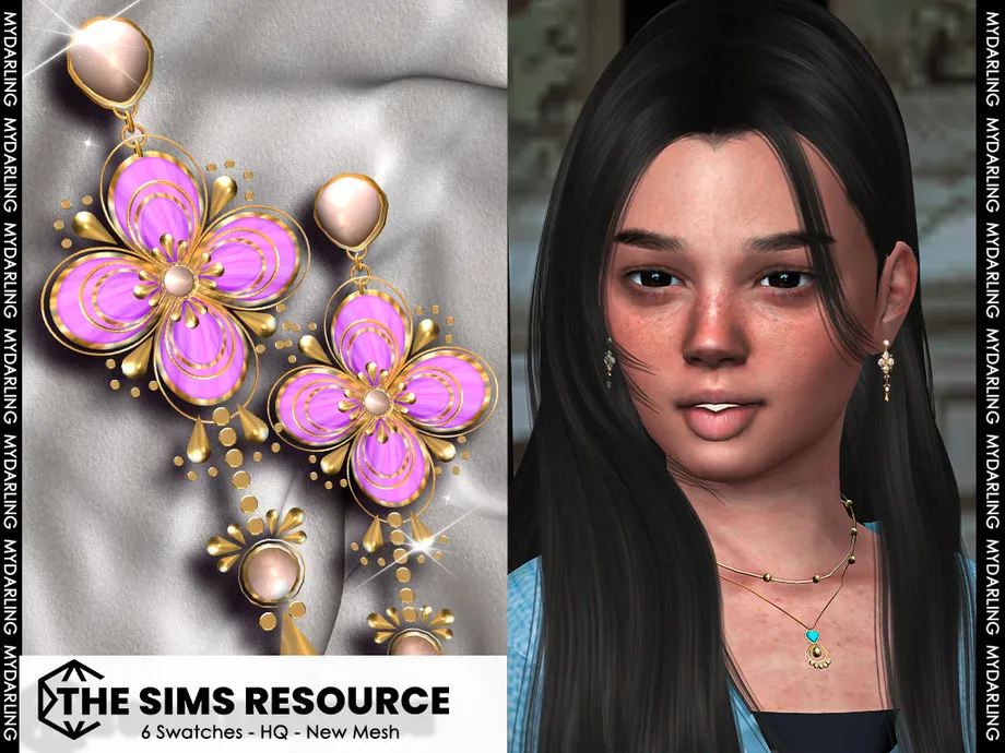 flower-shaped earring na013 child version