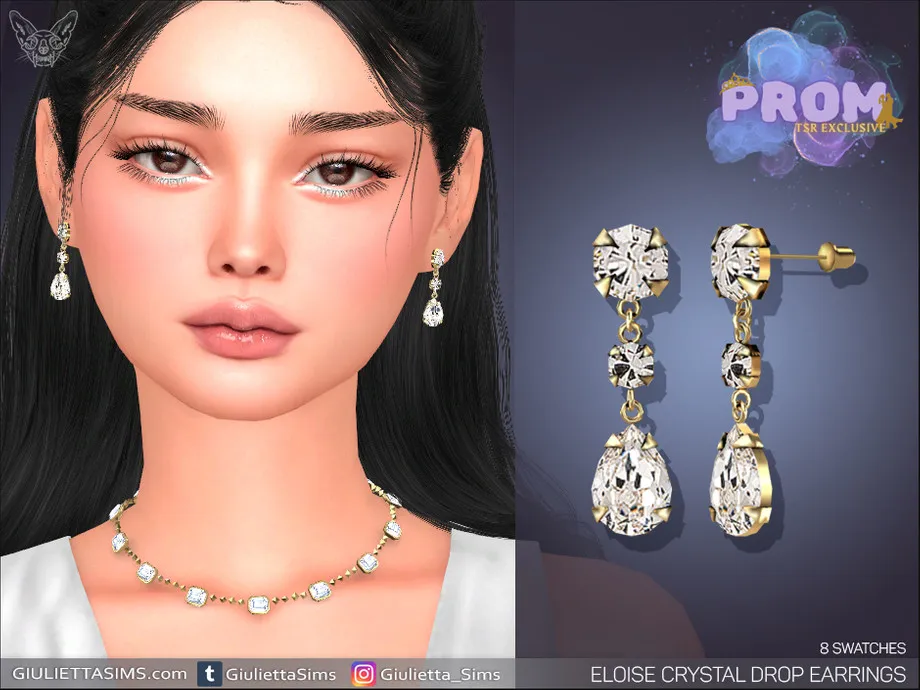 Eloise Crystal Drop Prom Earrings