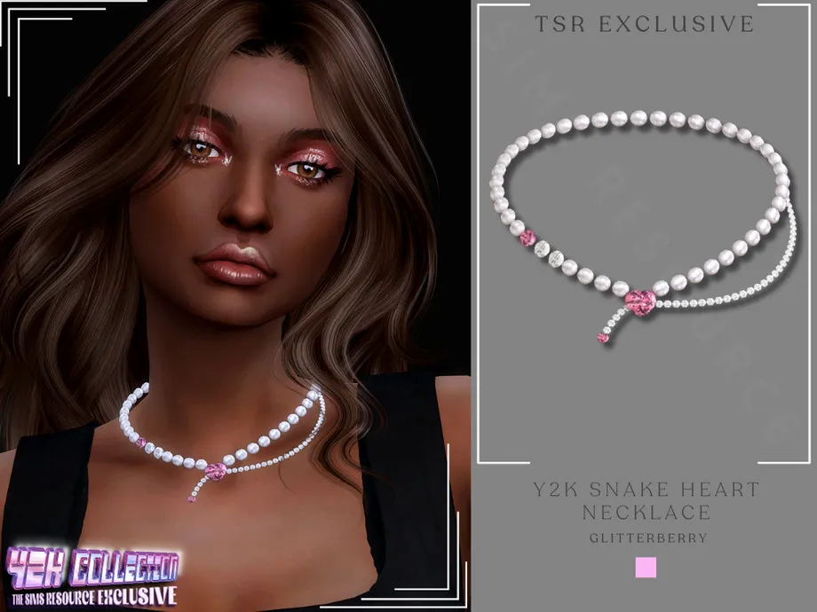 Y2K Snake Heart Necklace