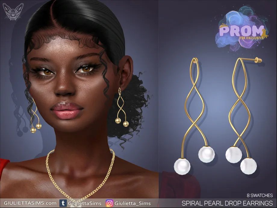 Spiral Pearl Prom Earrings