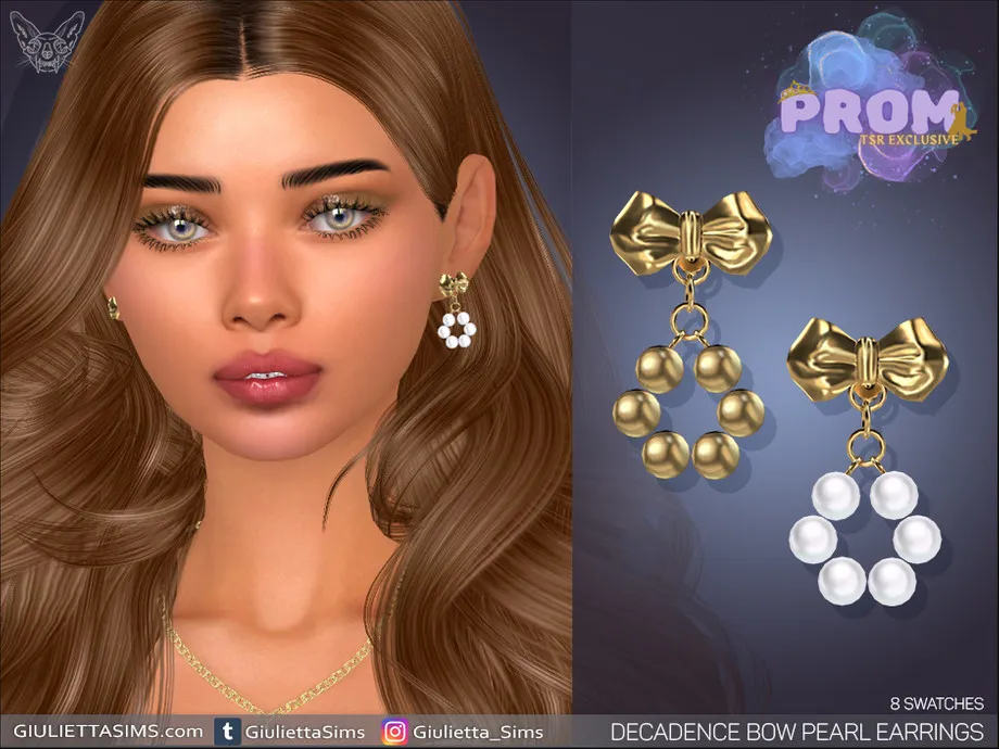 Decadence Bow Pearl Prom Earrings