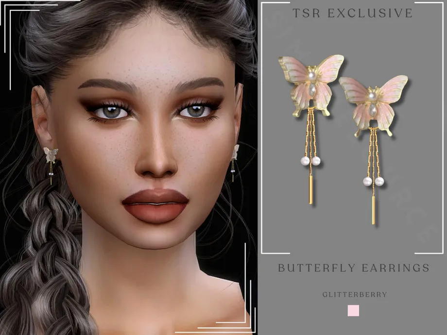 Pink Butterfly Earring