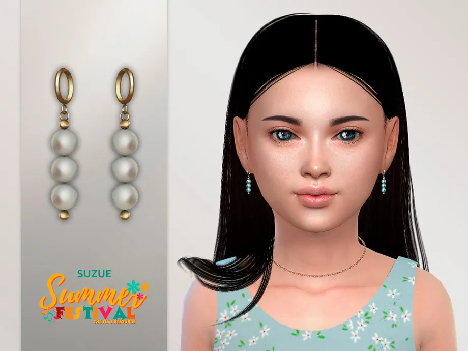 Summer Festival Pearl Earrings Child