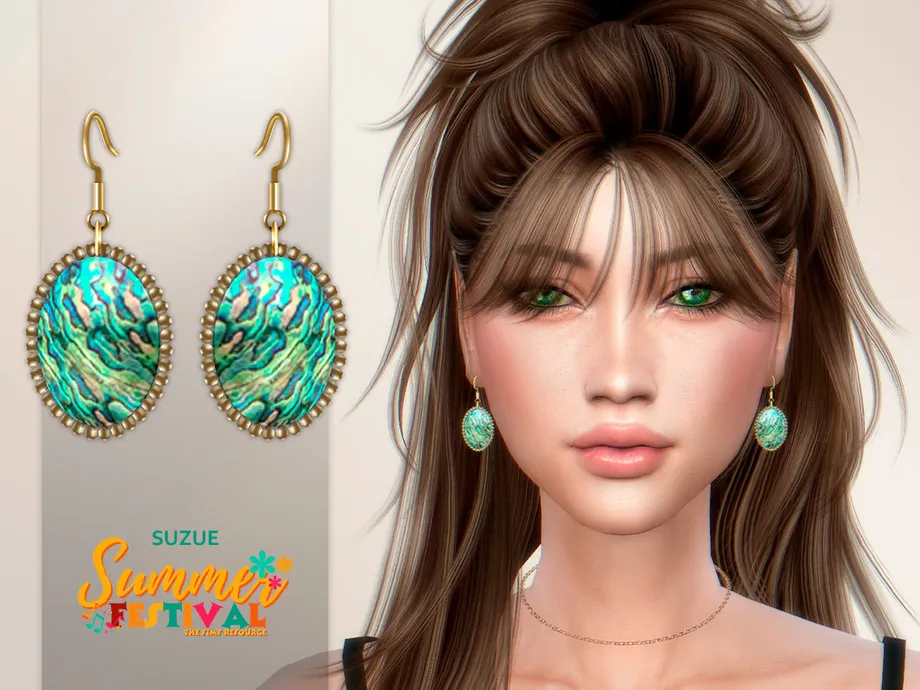 Summer Festival Abalone Earrings