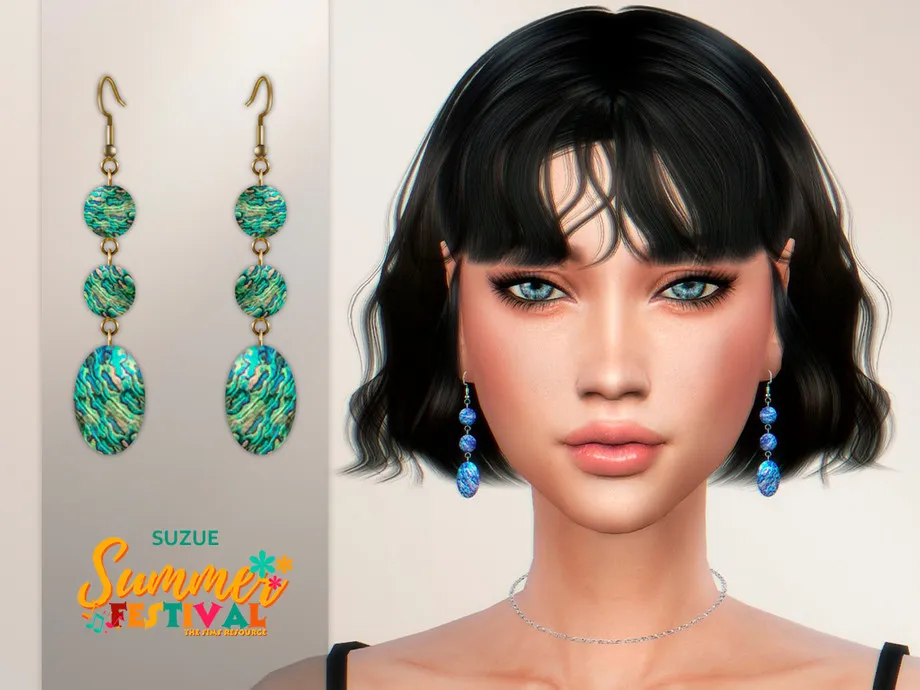 Summer Festival Abalone Earrings V2